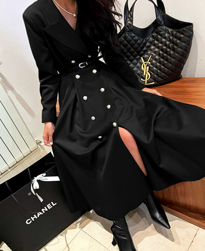 2416 Double-Breasted Wool Jacket Dress