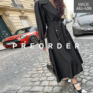 3564 Waist Strap Double-Breasted Trench Coat