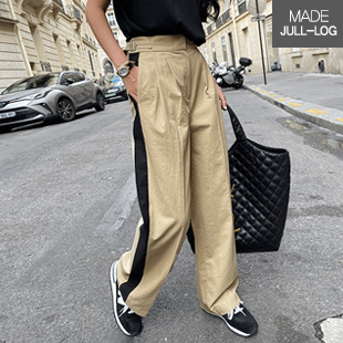2468 Tuck Color Block Side Tailored Pants