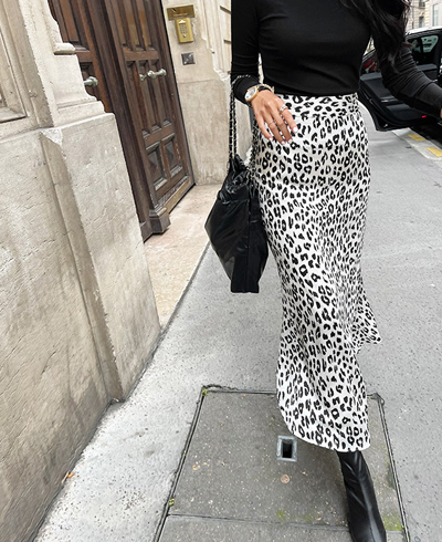 2448 Leopard Print Long Skirt