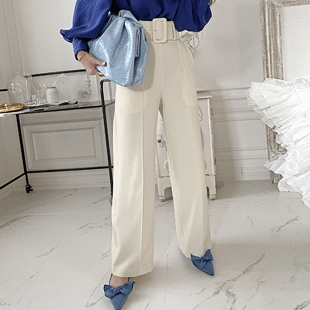 3012 Pintuck Front Wide Tailored Pants