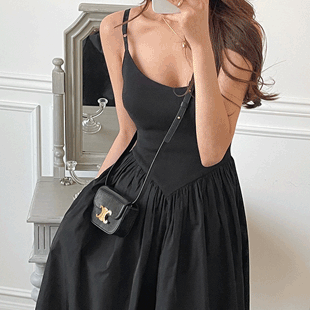 3670 Fit-and-Flare Long Cami Dress