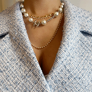 3707 Lobster Closure Faux Pearl Necklace