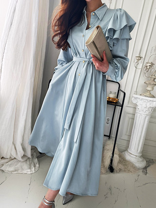 차스포 프릴셔츠원피스