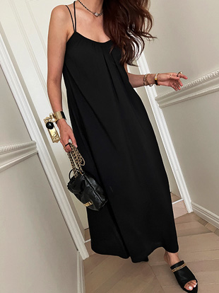 수멜프 리본끈나시원피스