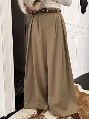 보엔쿠 핀턱뒷밴딩와이드슬랙스