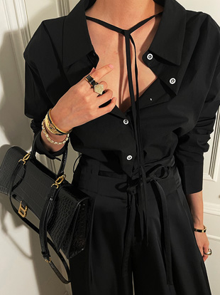 클덴오 뒷버튼리본셔츠