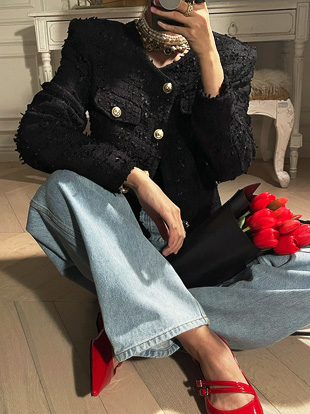 차론크 트위드자켓