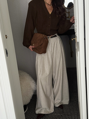 버크도 헤링본울슬랙스