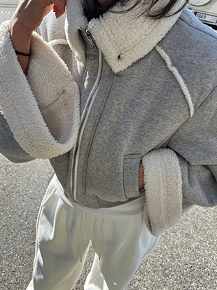 쿠밍프 양털안감크롭점퍼