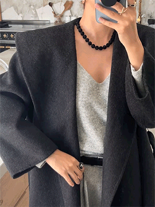 프데토 핸드메이드후드벨트코트