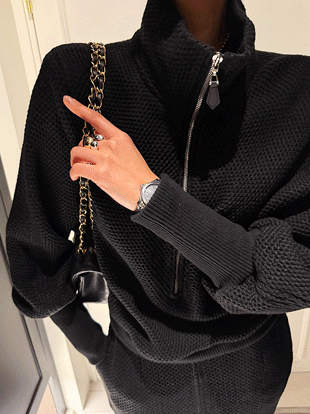 레혼크 하이넥반집업니트