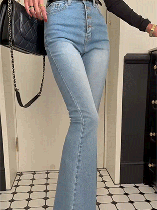 벨포보 버튼부츠컷데님팬츠