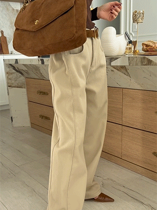 아델도 기모밑단스냅버튼팬츠