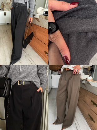 프리텔 기모핀턱스판슬랙스