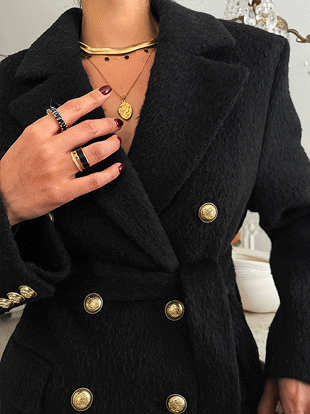 파코인 핸드메이드벨트알파카자켓