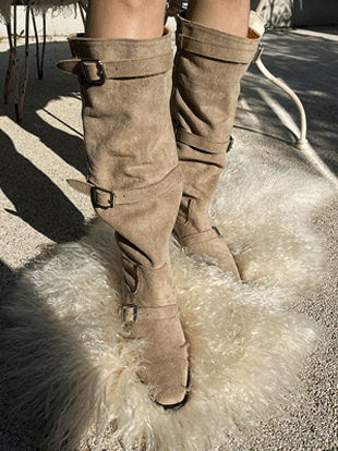 마디보 스웨이드버클부츠