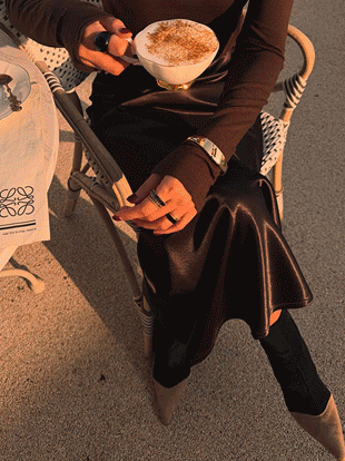 링코베 기모새틴스커트