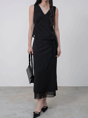 레이어드 쉬폰 스커트