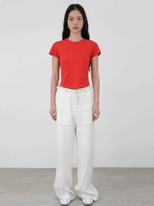 몬드 린넨 스트링 팬츠