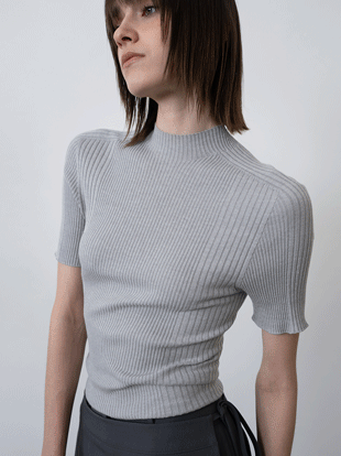 엘 홀가먼트 골지 니트탑