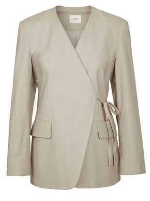 콜린 린넨 노카라 자켓