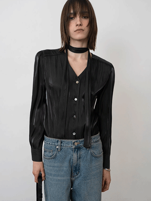 르망 타이 블라우스