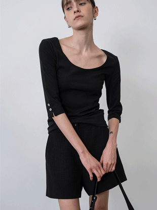 오가닉 리버시블 유넥 티셔츠