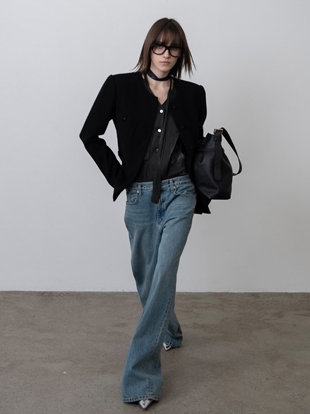 와이드 블루 데님