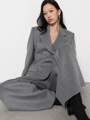 어시메트릭 아워글래스 울자켓