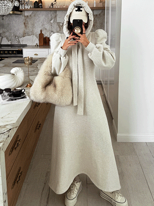 샤킨르 기모후드롱원피스