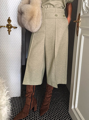 로핀버 울뒷밴딩버뮤다팬츠