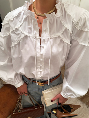 인비도 러플레이스블라우스