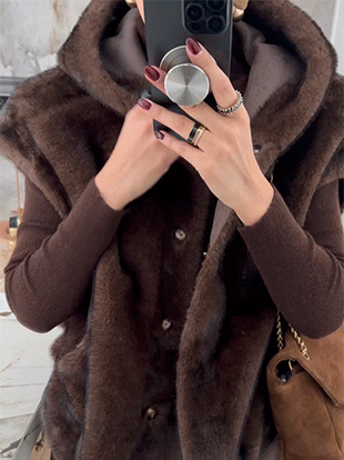 온플버 퍼후드베스트