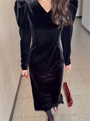 누호벨 벨벳타이퍼프원피스