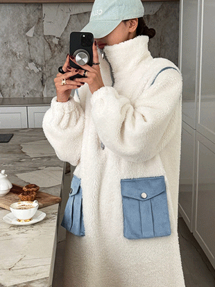 쿠엔버 하이넥양털원피스