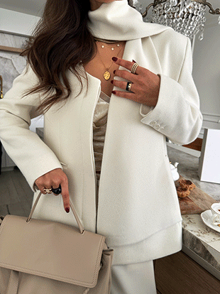 시누벨 머플러자켓