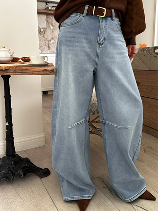 퓨르벨 밍크와이드데님팬츠