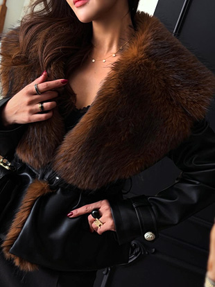 도세르 퍼카라누빔벨트레더자켓