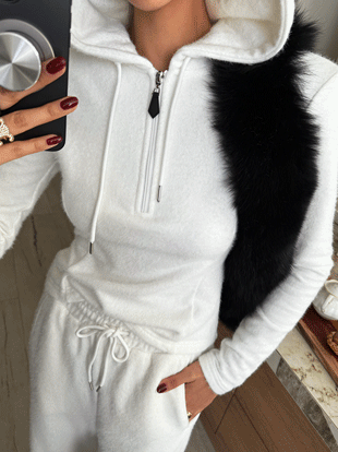 미버코 반집업후드티