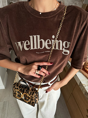 후펜버 벨벳나염반팔티