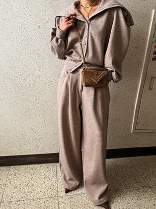 힌프벨 울핀턱뒷밴딩팬츠