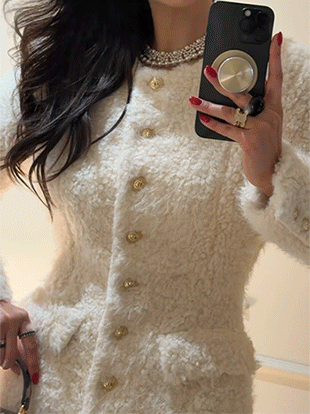 티센드 뽀글이퍼타이원피스