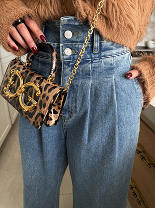 르인브 하이웨스트핀턱데님팬츠