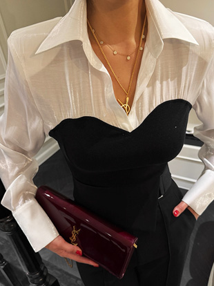 코이벤 배색블라우스