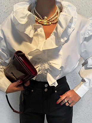 다덴코 러플블라우스