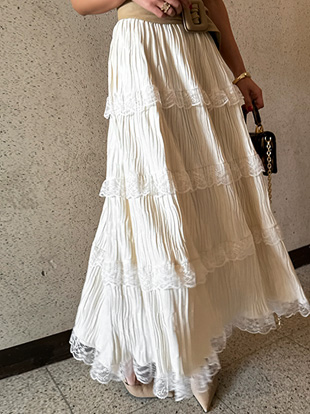 스센보 벨벳레이스스커트