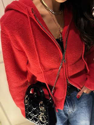 소켄르 앙고라니트후드집업