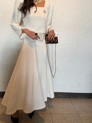 비델초 트위드블라우스스커트세트