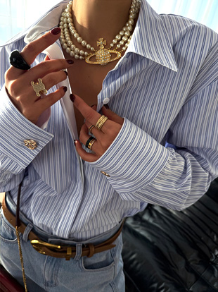 도인프 스트라이프셔츠